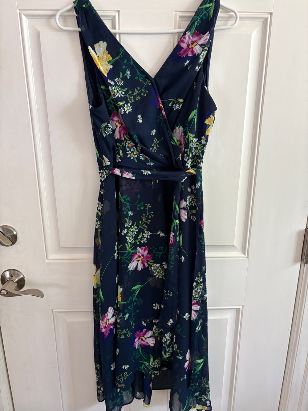 Floral Navy Wrap Dress - Elegant Summer Style